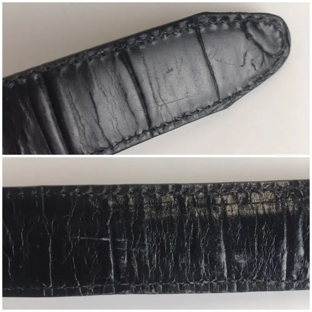 Vintage Brighton Embossed Tan Black Reversible Twist Western Fashion Belt Size S